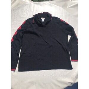 Talbots Sweater Pullover Collar Black Wool Blend Women’s M